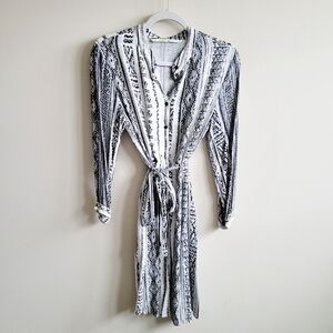 Twelfth Street By Cynthia Vincent Reptile Animal PrintShirt Dress With Waist Tie